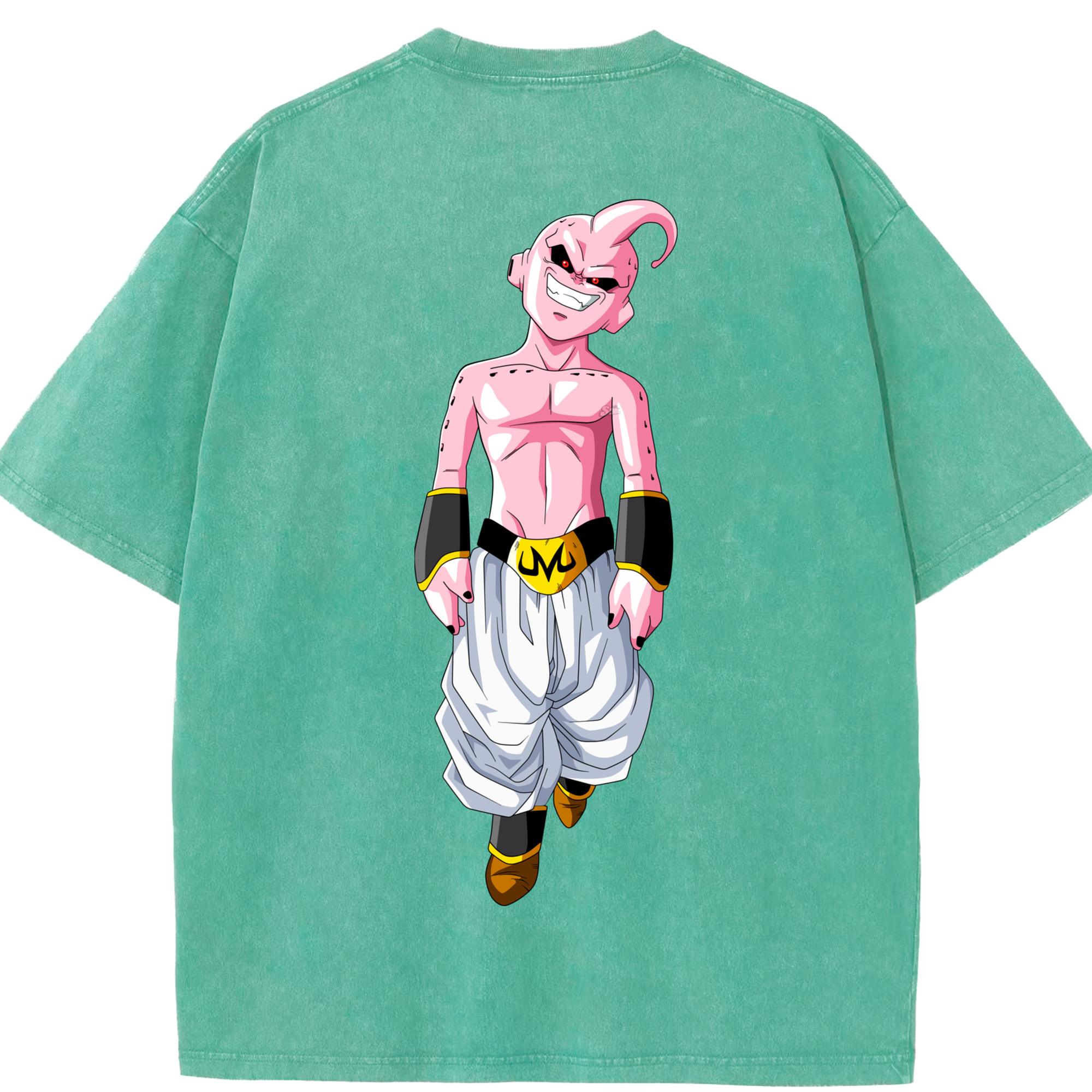 （画像用） ドラゴンボール 魔人ブウ DRAGON BALL Majin Buu 綿100% ヴィンテージ風 半袖Tシャツ（背面プリント）